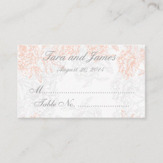 Tarjeta de Escort Boda Floral Vintage de color gri