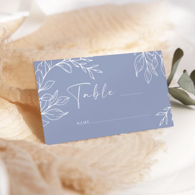 Tarjeta de Escort Boda simple de Flor Periwinkle (Subido por el creador)