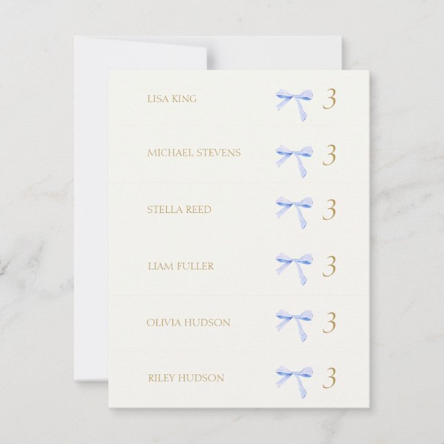 Tarjeta de Escort de nombre de la cinta azul blanc (Anverso)