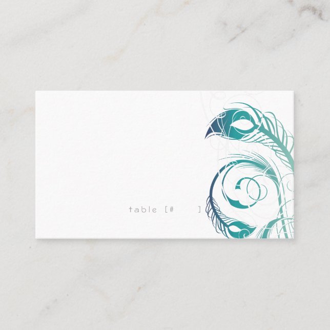 Tarjeta de Escort de plumas de pavo real (Anverso)