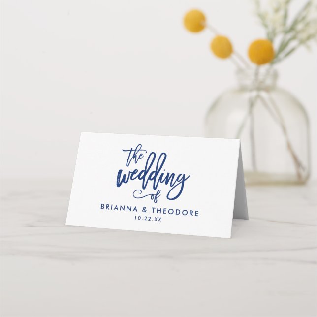 Tarjeta de Escort doblada para Boda de la Marina c (Reverso)