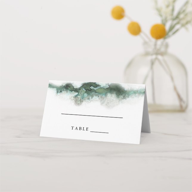 Tarjeta de Escort Ombre Watercolor | VERDE (Anverso)