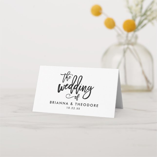 Tarjeta de Escort plegado Boda con mano para moda (Reverso)