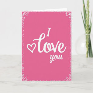 Tarjeta de Escritura Blanca Corazón Te Amo