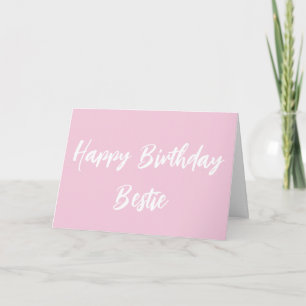 Tarjeta de escritura blanca Pink Happy Birday