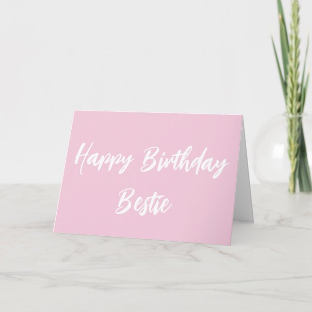 Tarjeta de escritura blanca Pink Happy Birday (Anverso)