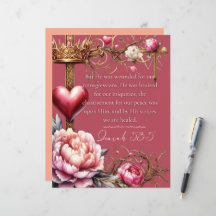 Tarjeta de Escritura de Curación Isaiah 53:5 | Acu