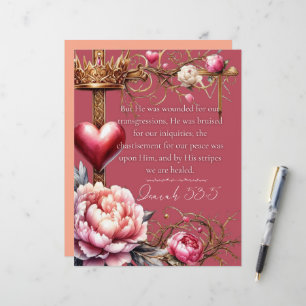 Tarjeta de Escritura de Curación Isaiah 53:5 Acu