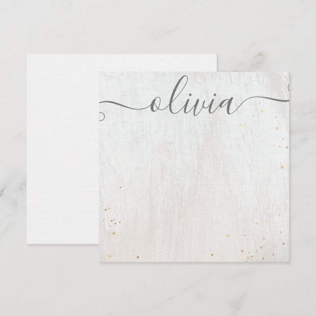 Tarjeta de escritura de firma color agua rosa (Anverso / Reverso)
