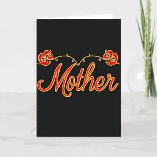Tarjeta de Escritura Dorada de la Madre Carmesí