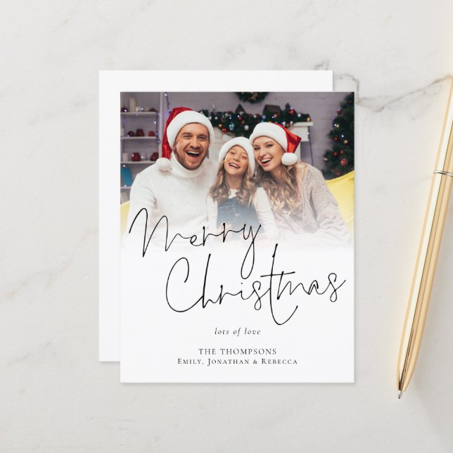 Tarjeta de escritura navideña de la familia de pre (Anverso/Reverso In Situ)
