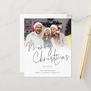 Tarjeta de escritura navideña de la familia de pre