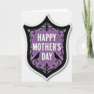 Tarjeta de escudo del día de la madre feliz