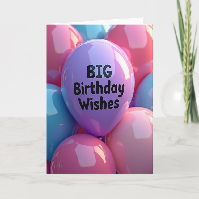 Tarjeta de esfera de cumpleaños brillante (Anverso)