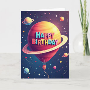 Tarjeta de esfera de cumpleaños cósmico