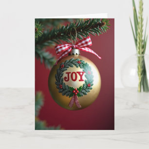 Tarjeta de esfera de rama festiva
