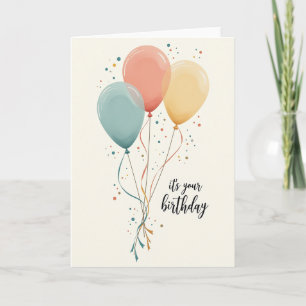 Tarjeta de Esferas de Cumpleaños Aqua Coral