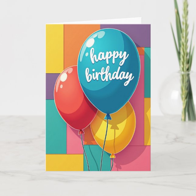 Tarjeta de Esferas de Cumpleaños Feliz (Anverso)