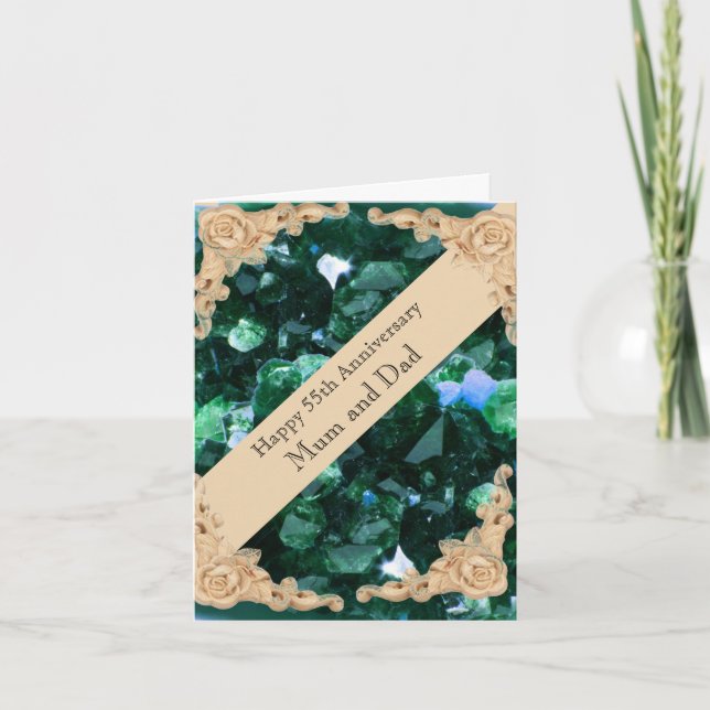 Tarjeta de Esmeralda del 55° Aniversario del Boda (Anverso)