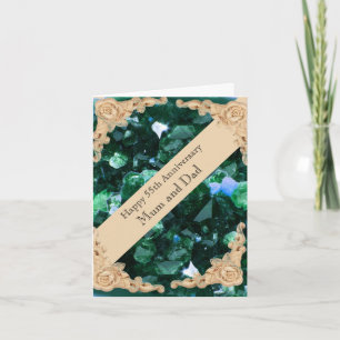 Tarjeta de Esmeralda del 55° Aniversario del Boda