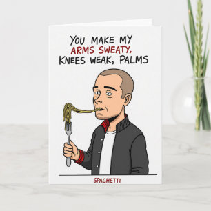 Tarjeta de Espaguetis con Manos Sudorosas