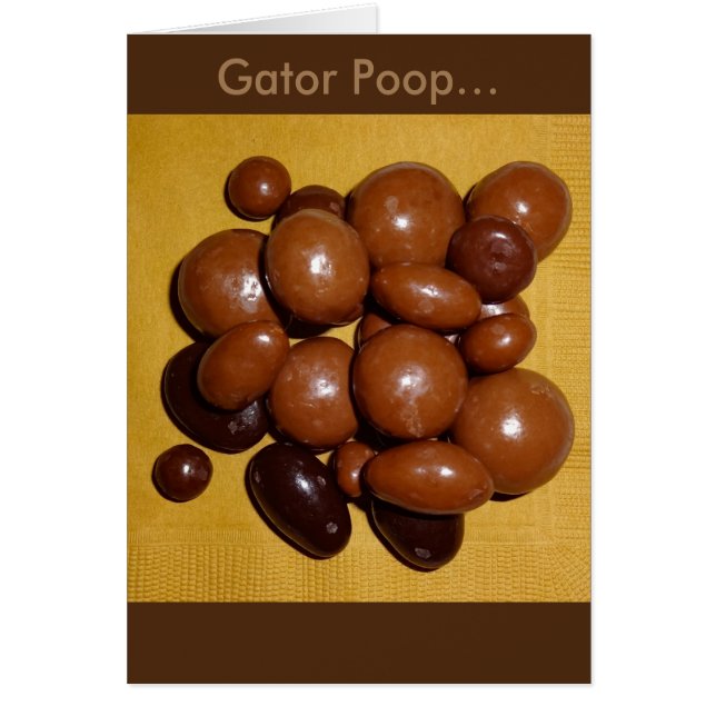 Tarjeta de especialidades de chocolate Gator Poop  (Frente)