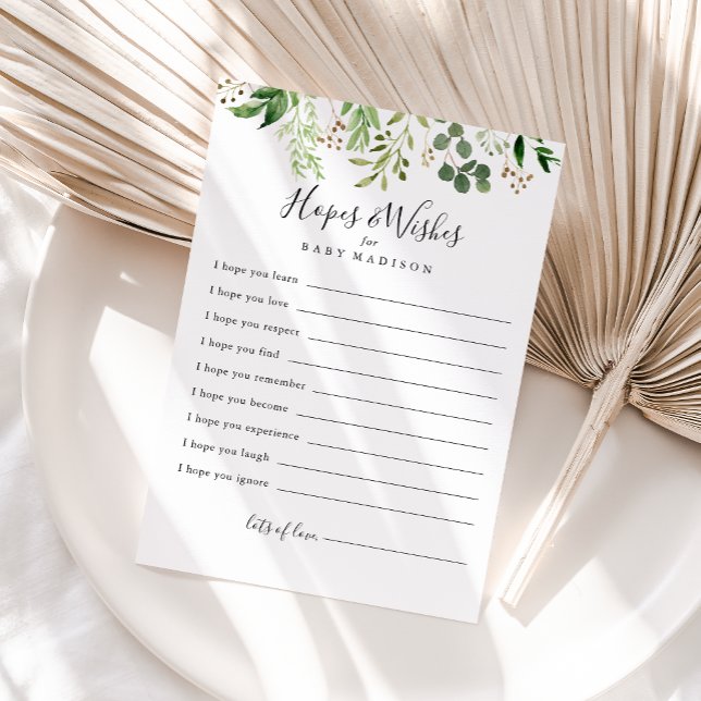 Tarjeta de esperanza y deseo simple de Baby Shower (Subido por el creador)