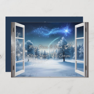 Tarjeta de Esperanza y Paz con Escena Invernal