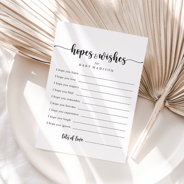 Tarjeta de Esperanzas y Deseos de Baby Shower para (Subido por el creador)