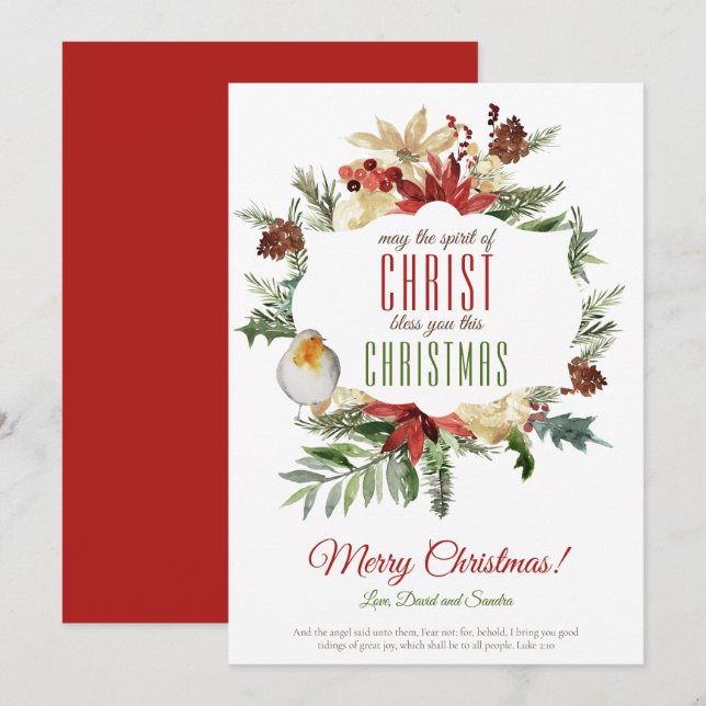 Tarjeta de Espíritu de Cristo de Navidades navidad (Anverso / Reverso)