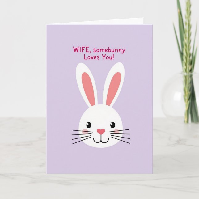 Tarjeta de esposa animal nariz corazón (Anverso)