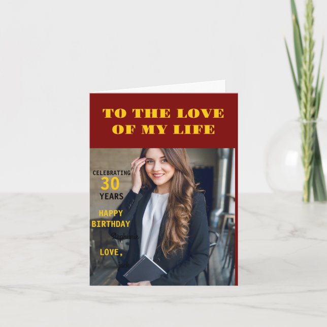 Tarjeta de esposa de amor de foto de cumpleaños fe (Anverso)