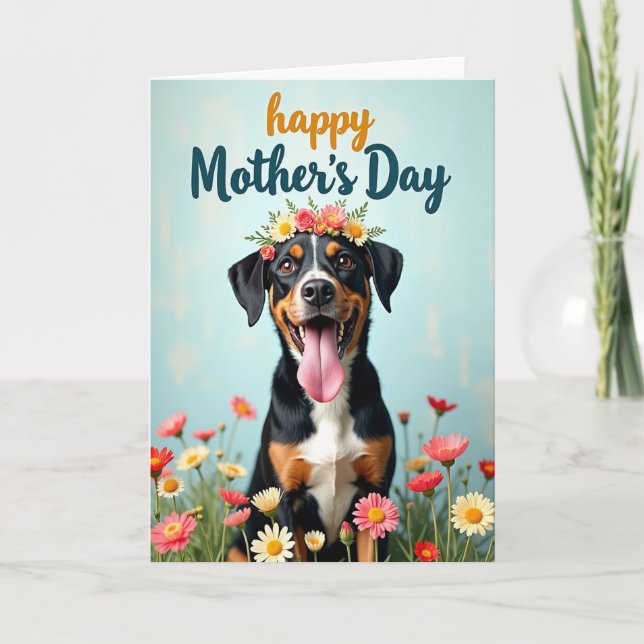 Tarjeta de esposa de perro feliz (Anverso)