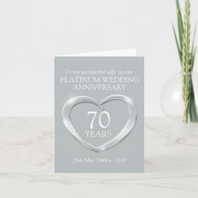 Tarjeta de esposa del aniversario del boda Platinu (Anverso)