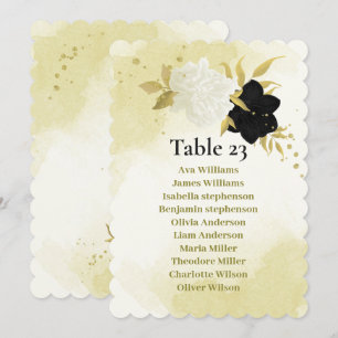 tarjeta de esquema de asientos de flores blancas n