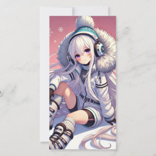 Tarjeta de esquí Anime chica