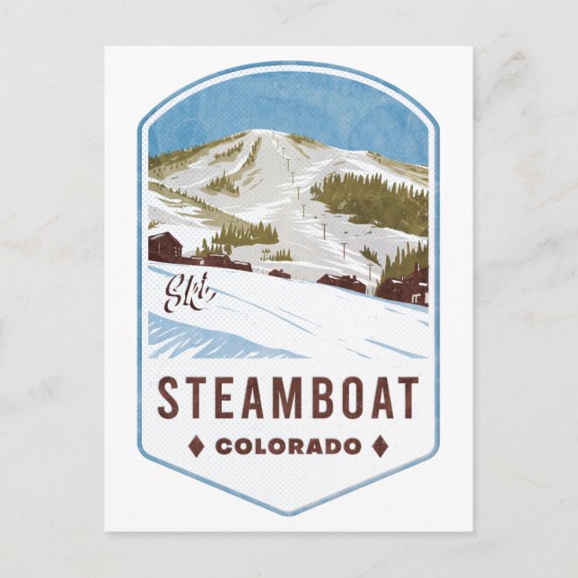 Tarjeta de esquí de Steamboat Colorado (Anverso)