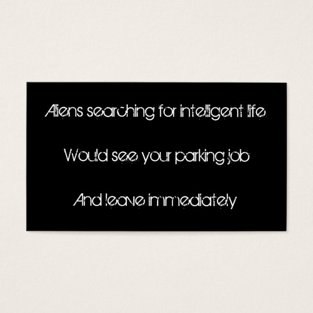 Tarjeta de estacionamiento MALA (Frente)