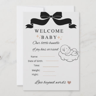 Tarjeta de estados para baby shower, bienvenido be