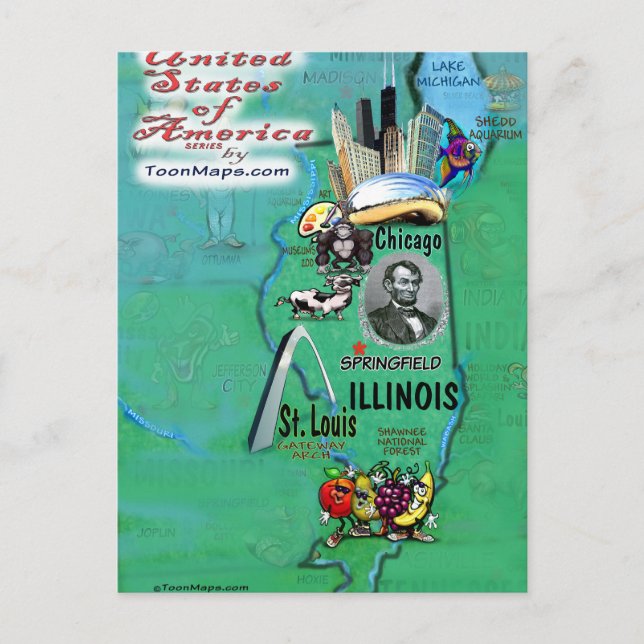 Tarjeta de Estados Unidos Illinois (Anverso)
