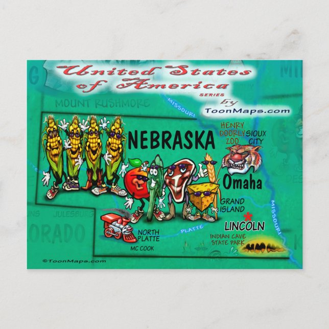 Tarjeta de Estados Unidos Nebraska (Anverso)