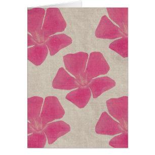 Tarjeta de estampado de plores rosada