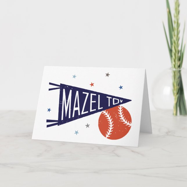 Tarjeta de Estandarte de Béisbol Mazel Tov (Anverso)