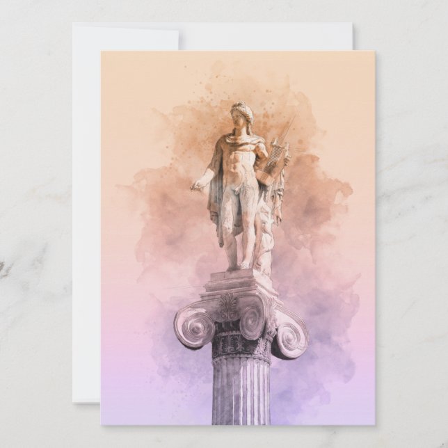 Tarjeta de estatua Apollo - recuerdo de mitología  (Anverso)