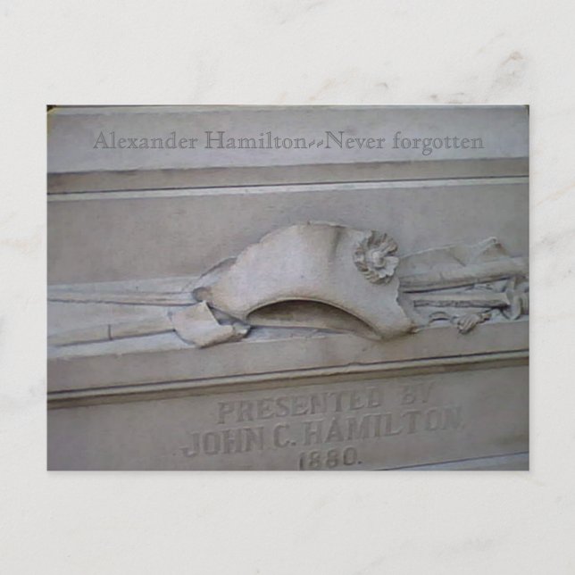 Tarjeta de estatua de Hamilton (Anverso)