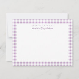Tarjeta de estatus personal Lilac Gingham Check