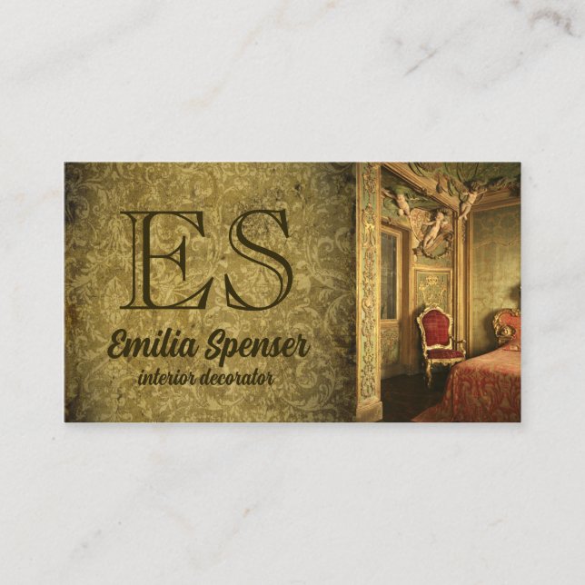 Tarjeta de estilo clásico de decoración de diseño  (Anverso)