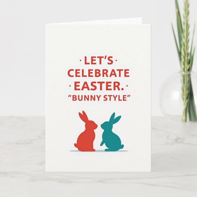 Tarjeta de estilo de conejo de Pascua (Anverso)