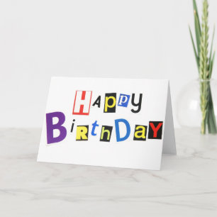 Tarjeta de estilo de nota de cumpleaños feliz