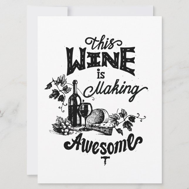 Tarjeta de estilo de vino para amigos (Anverso)